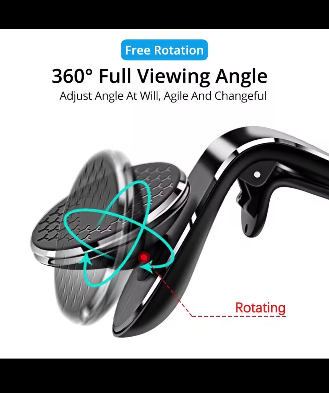 Magnetic 360° Car Phone Holder – Hands-Free Dashboard Mount