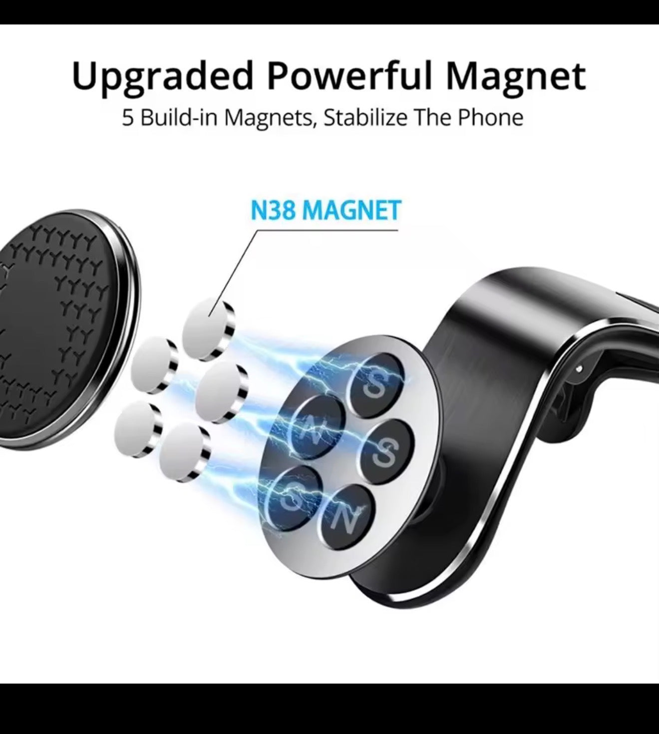 Magnetic 360° Car Phone Holder – Hands-Free Dashboard Mount